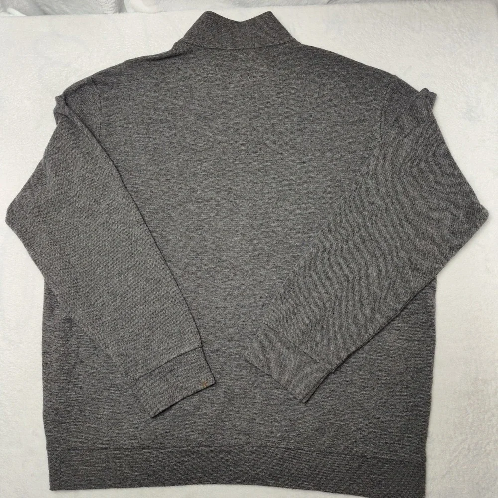 Polo Ralph Lauren Sweatshirt Mens XL Gray Mock Neck 1/4 Zip‎ Pullover Logo Work
